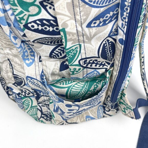 Vera Bradley Campus Tech Backpack Santiago Retired Blue Green Floral Large - Picture 6 of 14